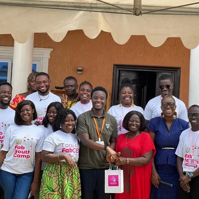 Group photo at the Fab Hub Ashanti demo day