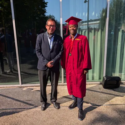 Graduation day with Prof. A. A. Franco