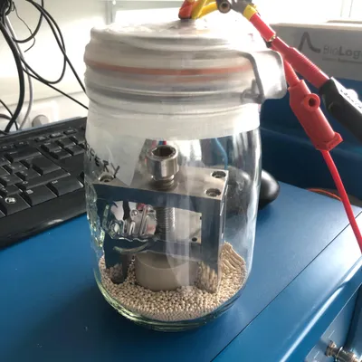 Cell wired up for EIS measurement